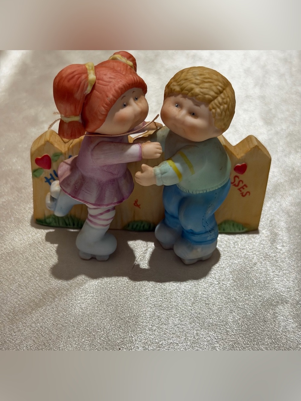 Vintage 1985 Cabbage Patch Kids Porcelain Figurine Hugs & Kisses Style No. 5453